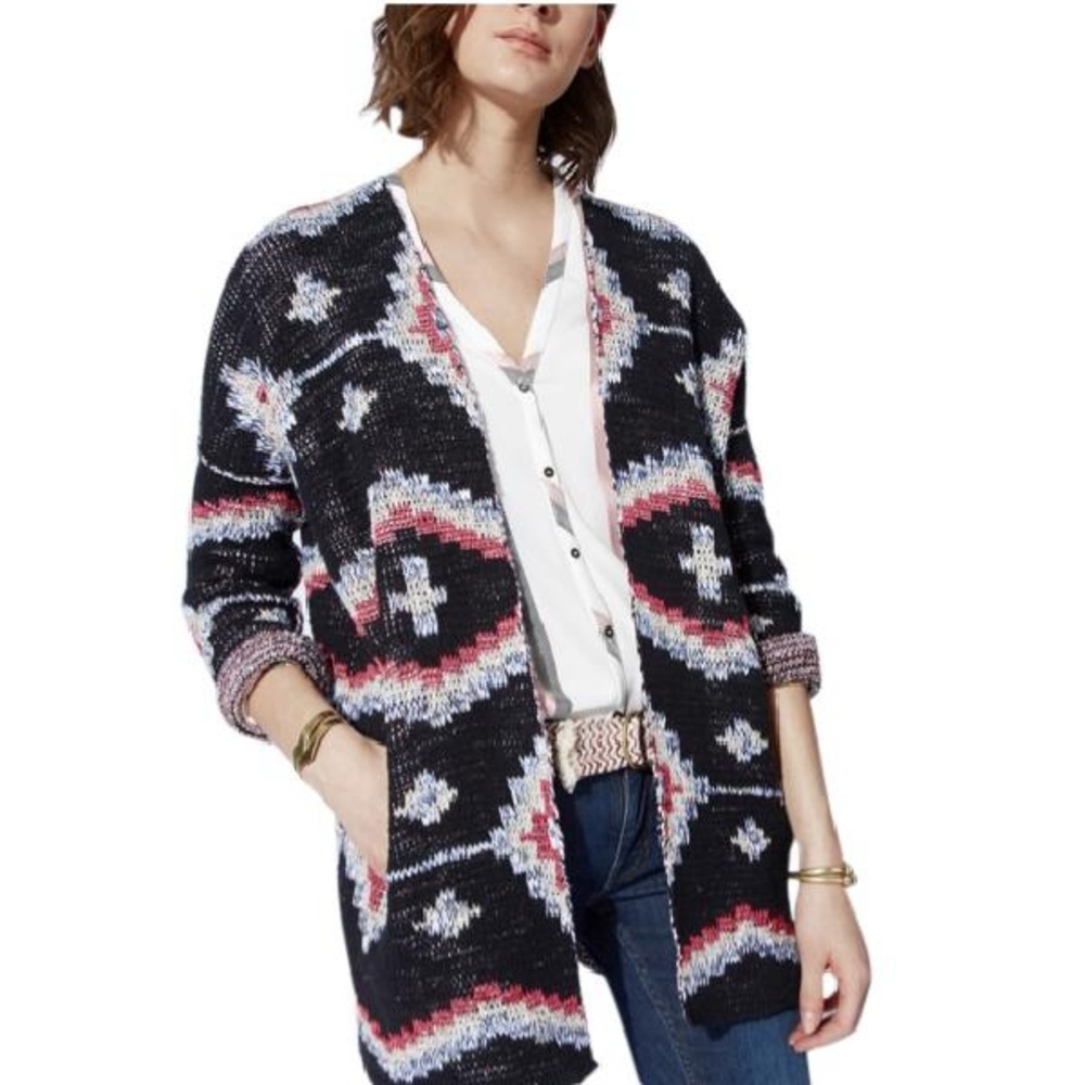 Maje Maori Jacquard Knit Oversized Cardigan Overcoat Size 1 US Small